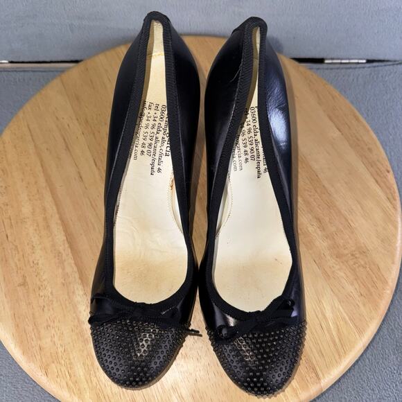 Pedro Garcia Gemma Black Leather High Heels W/Bow Women’s Size 39/ 9 US - Picture 6 of 9